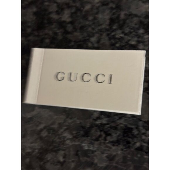 Gucci Italy Sterling Silver Dangle Drop Earrings Embossed Logo Round w Box Pouch - Picture 6 of 16